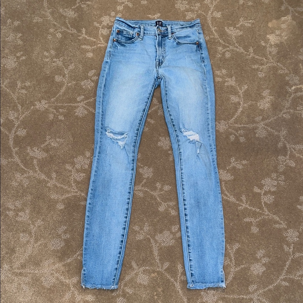 Gap True Skinny Distressed Jeans, 00/24
